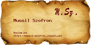 Mussil Szofron névjegykártya